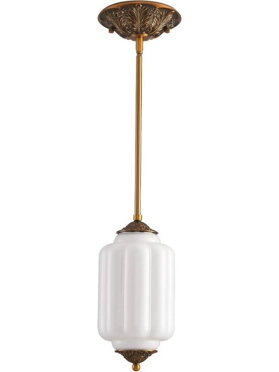 Other - Vintage Milk Glass Ceiling Light Fixture | Antique White Semi Flush Mount